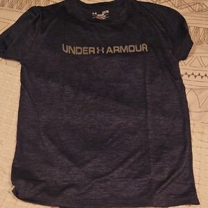 Under Armour Boys Heathered Navy Tee Xl